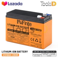 InnFinite แบตเตอรี่ 12V 8AH แบตเตอรี่ลิเธียม แบตเตอรี่เครื่องสำรองไฟ แบตสำรองไฟ UPS ไฟฉุกเฉิน เครื่อ