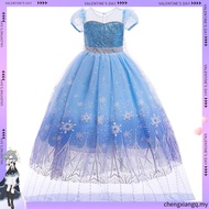 Frozen Elsa Costume Girl Birthday Party Princess Dress Kids Holiday Performance Costume Halloween El
