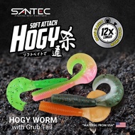 SANTEC - HOGY WORM WITH GRUB TAIL SOFT BAIT 2.6" X 6 PCS SOFT PLASTIC SOFT LURE