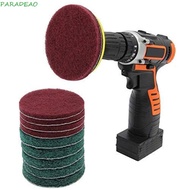 PARADEAO Drill Power Brush Flocking Drill Attachment Household Cleaning Tool For Tile Tub Kitchen Power Scouring Pads