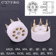 DP🔊🔥🔥🔥 1ชิ้น6AQ5 6J1 EAA91 6J2 6X4ช่องเสียบท่อ6Z4ซ็อกเก็ตชุบทองสำหรับ7Pin B7G ท่อขยายสัญญาณเสียง DIY