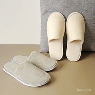 KY-6/10Double Pack Homestay Hotel Disposable Slippers Cotton Thickened Coral Velvet Soft Bottom for Home Guests UC8X