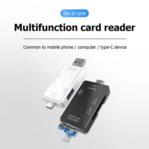 1/2/4/6pcs 6 IN 1 USB/Micro USB/Type C To SD TF Card Adapter OTG Memory Card Reader USB 3.0 USB C Ca