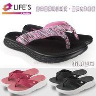 LOTTO Loto Women's Flip-Flops Lightweight Cushioning Slippers Comfortable Q Elastic Foot Bed [Street