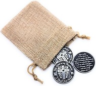 23rd Psalm Token - 1 Inch The Lord is My Shepherd Token with Antique Silver Finish, Burlap Pouch Inc