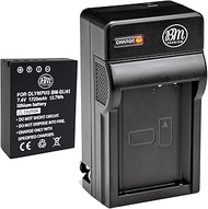 BM Premium Fully Decoded BL-H1 Battery and Charger Kit for for Olympus OM-D E-M1 Mark II, OM-D E-M1 Mark III, OM-D E-M1X, BCH-1, HLD-9 Cameras