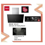 Teka DVV 90 Vertical Hood 1600m3/h Touch Control with Gesture + Hob GVI 78 2G AI AL TR with Free Gift
