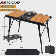 KRC CAMP Camping Folding Removable IGT Wood Table Lightweight Camp BBQ Grill Table Outdoor Picnic Fi