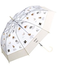 WPC Patched Gradient 飛行犬透明長雨傘/直遮 Size 60cm (米白色) - PT-HK01-OF