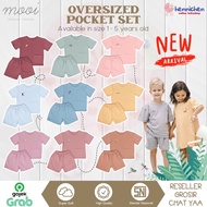 3.3 MOOI Eid Clothes OVERSIZED POCKET TEE UNISEX Children's Suits Boys Suits 1-5 Years