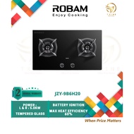ROBAM JZY-9B6H20 5.0KW 2 BURNER TEMPERED GLASS GAS STOVE