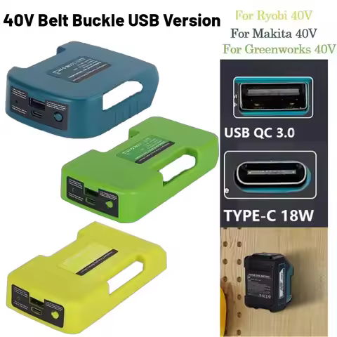 NEW Battery Holder For Makita/Ryobi/Greenworks 40V With USB With Type-C For Makita 40V Battery Charg