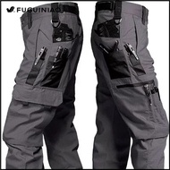 FUGUINIAO กางเกงสินค้าที่มีกลยุทธ์ผู้ชายกางเกงทหารวิ่งมีกระเป๋ากันน้ำหลายกระเป๋ากันน้ำ Ripstop ทหารกางเกงใส่วิ่งต่อสู้แบรนด์