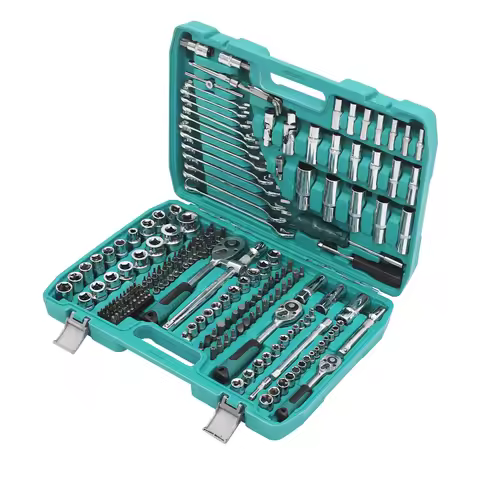 216 PCs Socket Ratchet Wrench Set Corrosion Resistance Tool Box with Socket/Ratchet Wrench for Woodw
