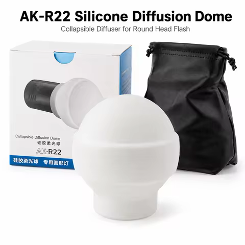 Silicone Dome Diffuser with Storage Pouch Soft Light Modifier for Godox Round Head Flash V1Pro V100 
