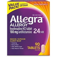 Allegra Adult 24 Hour Allergy Tablets, 180Mg, 90 Tablets 6lhSw