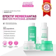 Animate Intense Acne Solution Series 5in1 Acne Skincare Package BPOM Original Facial Wash DAY Night