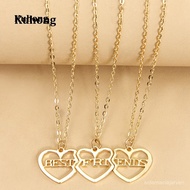 Kuhong 3 pcs/set best friend heart pendant necklace BFF gold silver friendship gift