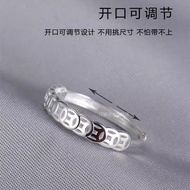 S999 Sterling Silver Ring Female Lucky Fortune Transfer Pure Silver Copper Coin Ring Light Luxury Fa