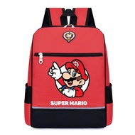 Ba lô trẻ em kiểu Anh túi đi học trẻ em 3-8 tuổi ba lô chống mòn túi hình mặt Mario lớn ba lô khối m