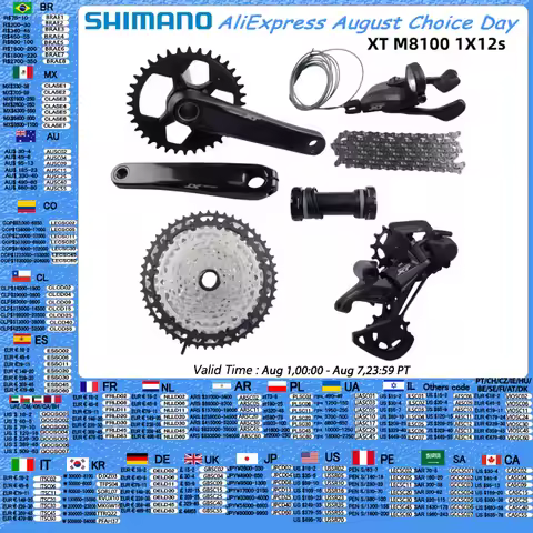 Shimano Deore XT M8100 1x12 Speed Groupset Crankset 165mm 170mm 175mm 32T 34T Rear Derailleurs SGS 1
