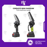 FunTechX Cordless Mini Electric Chainsaw Portable Chainsaw Tree Wood Cutting Cutter Gergaji Pemotong Kayu Saw 电锯 锯子