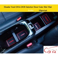 Honda Vezel 2014-2018 Interior Door Gate Slot Anti-Slip Mats Water-proof Dust Prevention Car Accessories
