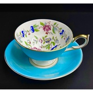 Aynsley 🇬🇧 Made in England Turquoise Pembroke Athens Cup & Saucer