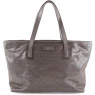 กระเป๋า Gucci GG Imprime Tote Bag 211137 มือสอง ผ้าแคนวาสเคลือบ PVC ผลิตในอิตาลี ซิปสีเงิน สำหรับผู้