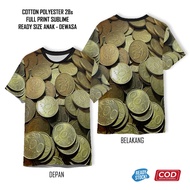 Cool Full Printing Five Hundred Gope Coin T-Shirt | Unisex 3D Clothes for Children and Adults - Sara