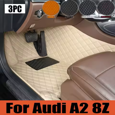 Original Car Floor Mat For Audi A2 8Z 2000~2005 5seat Water Poof Car Matts Floor Carpet Leather Mat 