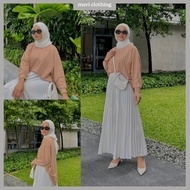 Haurabelle Hannah Top waffle knitwear sweatshirt women long sleeve casual wear batwing drop shoulder