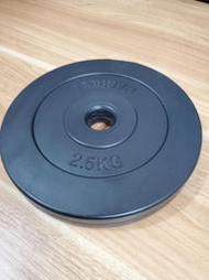 橡膠 2.5kg 包膠槓片 槓心孔徑25mm (2.5公斤水泥槓片)