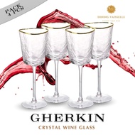 Dining Vaisselle - แก้วไวน์ Gherkin Crystal คริสตัลหรูหราขอบทอง - Pack of 4 / 6 / 10 pcs