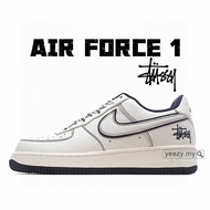 STUSSY x Air Force 1 07 white/black laser AF1 sneakers white shoes
