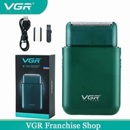 VGR เครื่องโกนหนวดไฟฟ้าสำหรับผู้ชายมีดโกนหนวดไฟฟ้าแบบพกพากันน้ำลูกสูบเครื่องเล็มหนวดเครื่องโกนหนวด