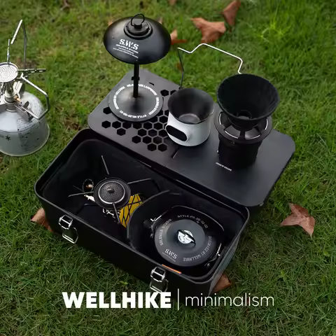 Wellhike-Stanley Outdoor Lunch Box Felt Lined Vintage Camping Small Fishing Coffee Tea Storage Kit A