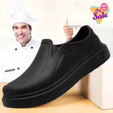 Men's Chef Shoes Anti Slip Oil Resistant Dirt Resistant Kitchen Shoes Work Shoes Quick Drying Rain S