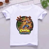 2026Hot Selling Fun Children's Short Sleeved T-shirt Game Crash Bandicoot Printed Cartoon Children's