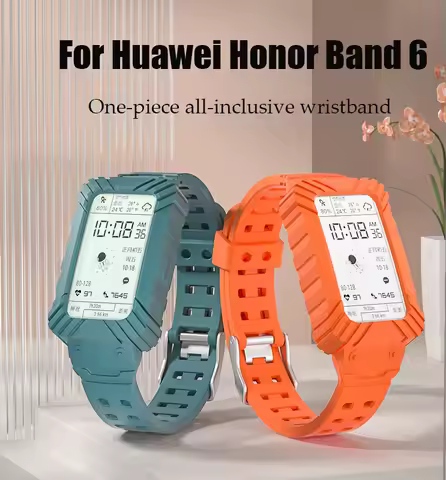 For Honor Band 6 Strap Silicone Watchband Correa For Huawei band 6/Band 6 Pro Strap+Screen Protector