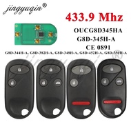 jingyuqin G8D345HA for Honda Civic Accord CRV HRV FRV Jazz 433Mhz Remote Car key Fob G8D-345H-A /344