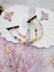 願滿系列 粉晶+橙月光+薰衣草紫晶apple watch錶帶