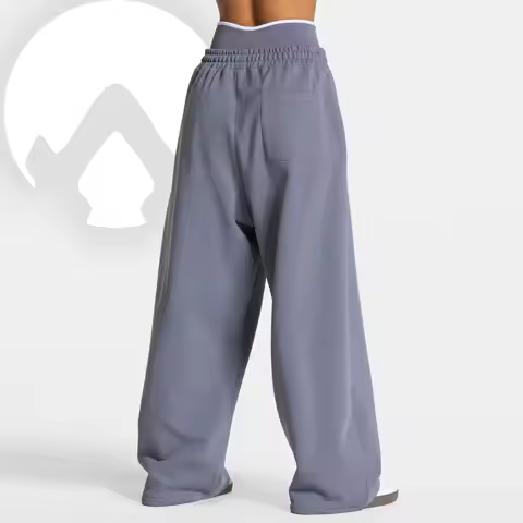 Loose yoga trousers fashionable and comfortable casual straight yoga pants elastic high waist fitnes