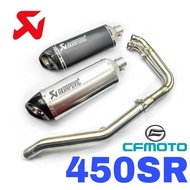 Akrapovic Full System Exhaust CFMoto CF Motor 450SR 450 SR SR450 Stainless Steel Manifold + Muffler 