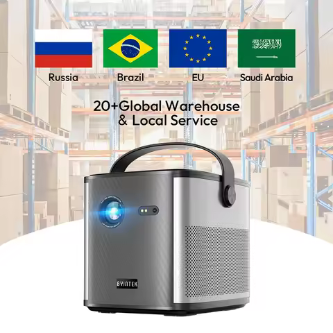 ZXY 20+ Global Warehouse BYINTEK U80 Max GTV Portable DLP Projector 500 Lumens 4K 15000mAh Rechargea