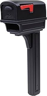 Gibraltar Ggc1b0000 Gentry All-in-one Plastic Mailbox & Post Combo, Black