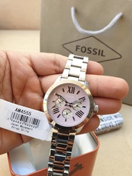 Original Fossil AM4555 Cecile Silver Quartz 40mm Stainless-Steel Women's Watch