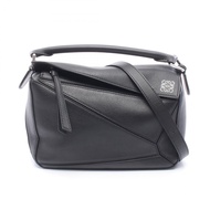 【二手】 LOEWE Puzzle Bag 小號兩用手提包，黑色皮革，女士，二手