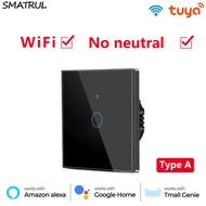 SMATRUL WiFi Switch No neutral Wire Smart Wall Light Switch 1 Gang RF433 MHZ Remote Control Timer Home Automation for Google Home/Nest /Amazon Alexa/Tmall Genius