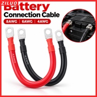 ZILUO 1Pcs Battery Connection Cable, 4AWG 6AWG 8AWG Soft Silicone Battery Connection Wire,  600V Red